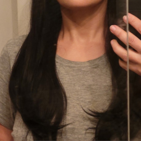 23" Human Hair "Gipson" Straight Wig with Bangs - Picture 2 of 11